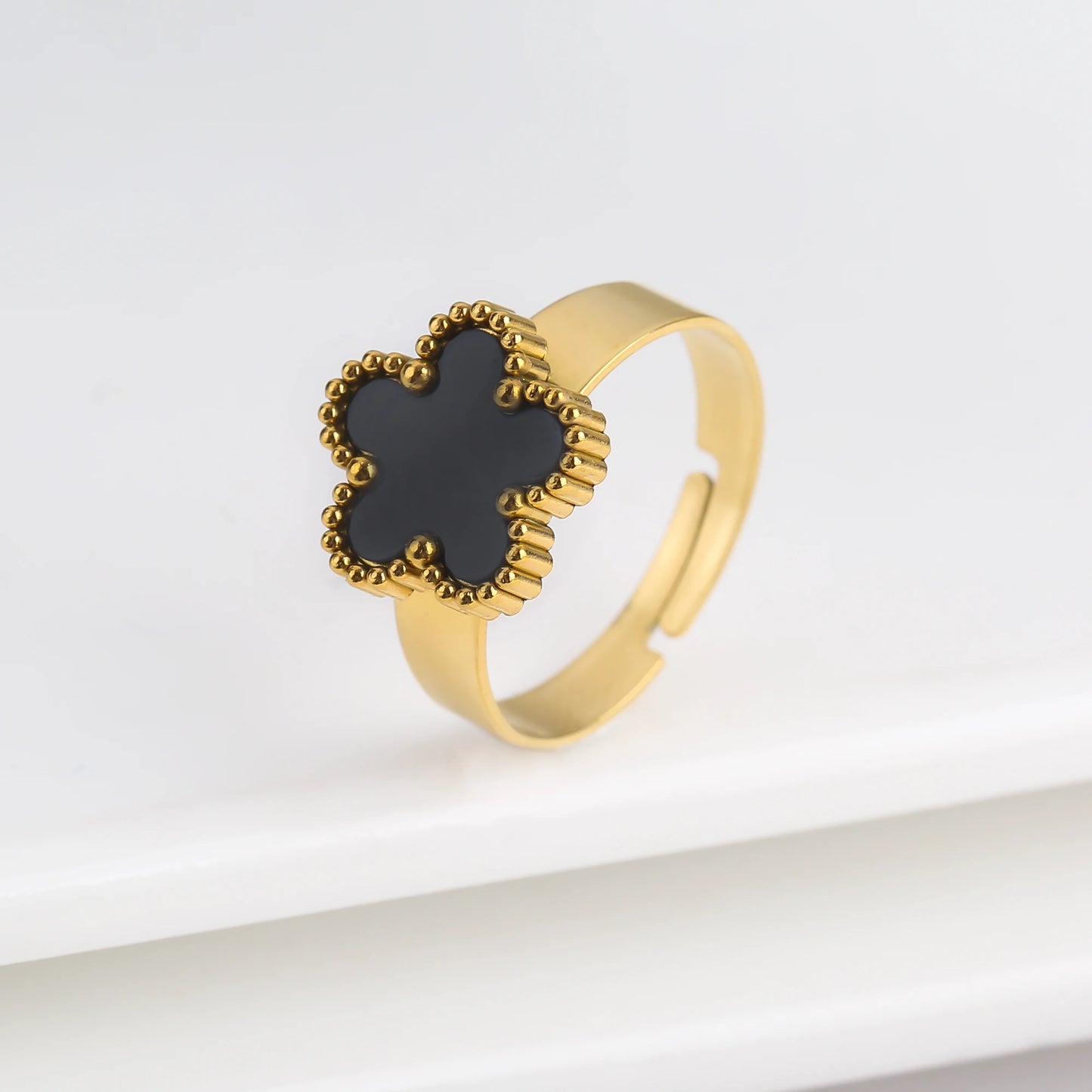 Justerbare ringer m/blomst